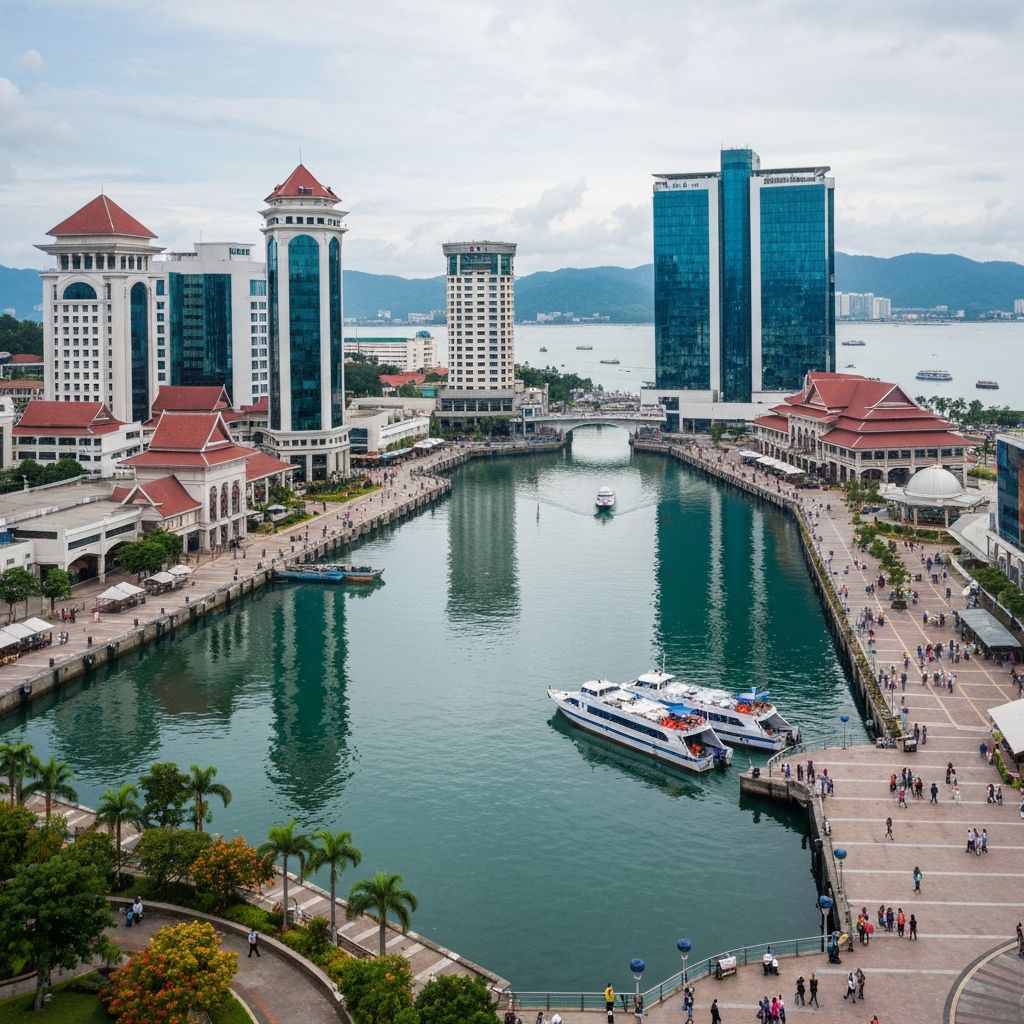 Kota Kinabalu waterfront Sabah - Beautiful Malaysia tourist destination
